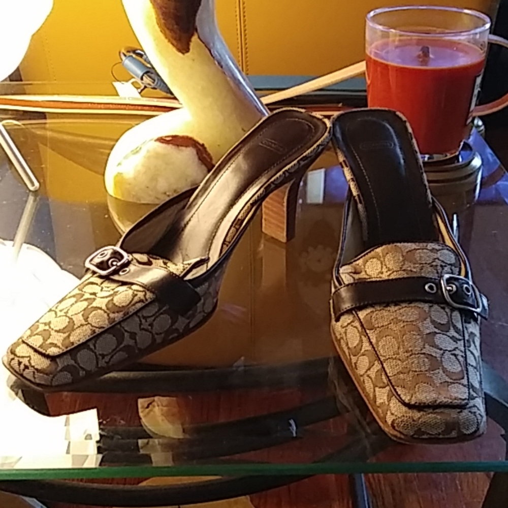 Women use heel high Coach 👠shoe.